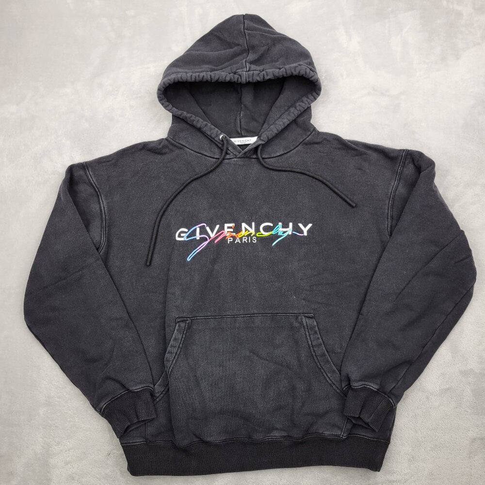 Givenchy Hoodie Mens Small Sweatshirt Sweater Pullover Embroidered Paris Rainbow